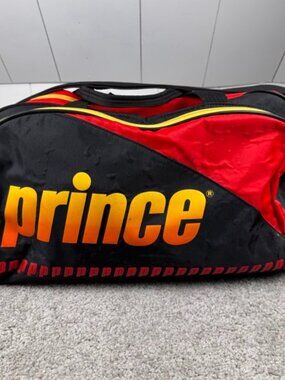 Prince Vintage 90's Retro Crossbody Duffel Bag Gym Pickleball Duffle Black Red